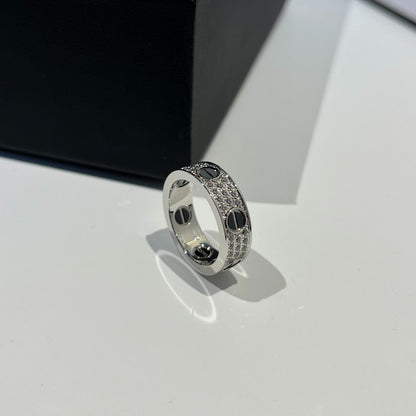 [Luxe Jewelry] LOVE RING 5.5MM DIAMONDS PAVED CERAMIC
