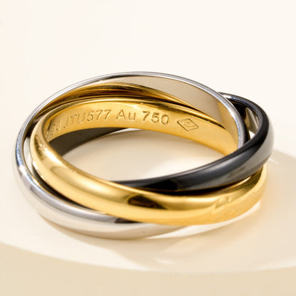 [Luxe Jewelry] TRINITY 3.2MM RING BLACK CERAMIC