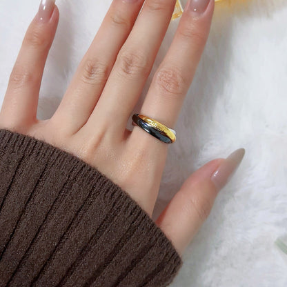 [Luxe Jewelry] TRINITY 3.2MM RING BLACK CERAMIC