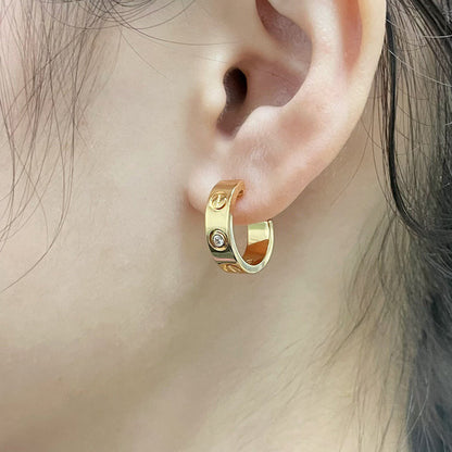 [Luxe Jewelry] LOVE EARRINGS 5.7MM 2 DIAMONDS