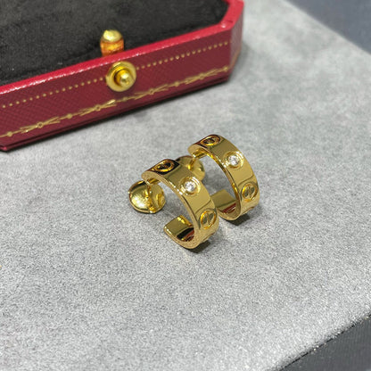 [Luxe Jewelry] LOVE EARRINGS 5.7MM 2 DIAMONDS