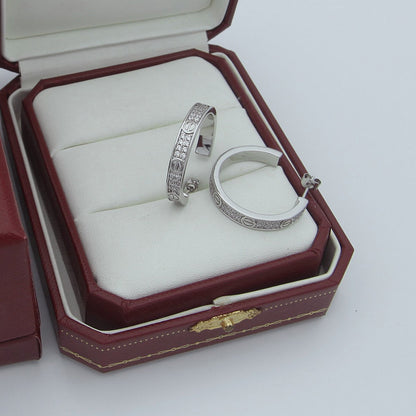 [Luxe Jewelry] LOVE EARRINGS 3.6MM DIAMOND PAVED