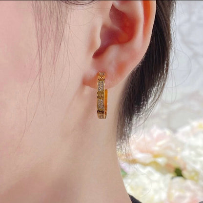 [Luxe Jewelry] LOVE EARRINGS 3.6MM DIAMOND PAVED
