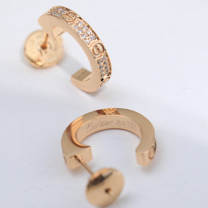 [Luxe Jewelry] LOVE 5.5MM DIAMOND PAVED EARRINGS