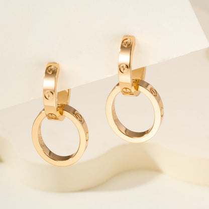 [Luxe Jewelry] LOVE 3.3MM DANGLE EARRINGS