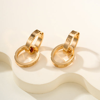 [Luxe Jewelry] LOVE 3.3MM DANGLE EARRINGS