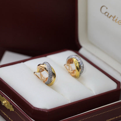 [Luxe Jewelry] TRINITY HALF DIAMOND  CLASSIC EARRINGS