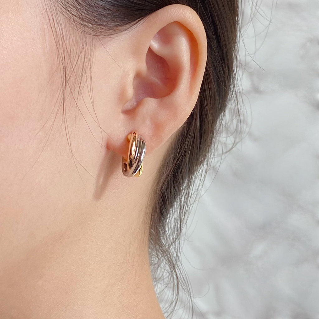 [Luxe Jewelry] TRINITY ON DIAMOND CLASSIC EARRINGS