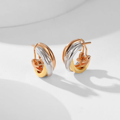 [Luxe Jewelry] TRINITY ON DIAMOND CLASSIC EARRINGS