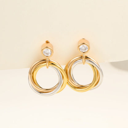 [Luxe Jewelry] TRINITY ON DIAMOND  EARRINGS
