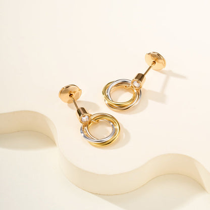 [Luxe Jewelry] TRINITY ON DIAMOND  EARRINGS