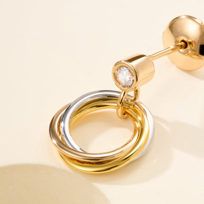 [Luxe Jewelry] TRINITY ON DIAMOND  EARRINGS