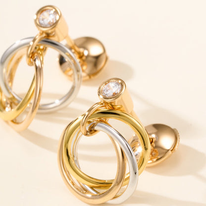 [Luxe Jewelry] TRINITY ON DIAMOND  EARRINGS