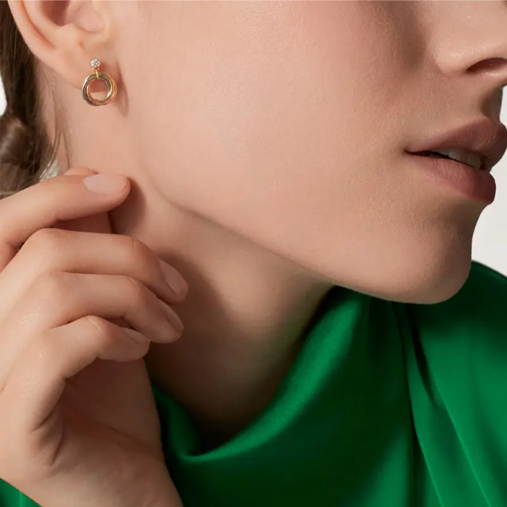 [Luxe Jewelry] TRINITY ON DIAMOND  EARRINGS