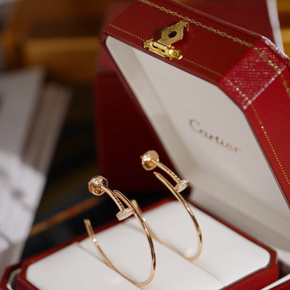 [Luxe Jewelry] JUSTE HALF DIAMOND LARGE EARRINGS
