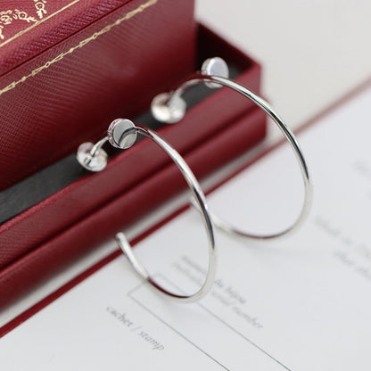 [Luxe Jewelry] JUSTE HALF DIAMOND LARGE EARRINGS