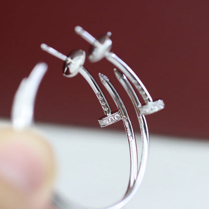 [Luxe Jewelry] JUSTE HALF DIAMOND LARGE EARRINGS
