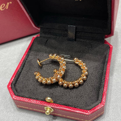 [Luxe Jewelry] CLASH FULL DIAMOND MEDIUM EARRINGS