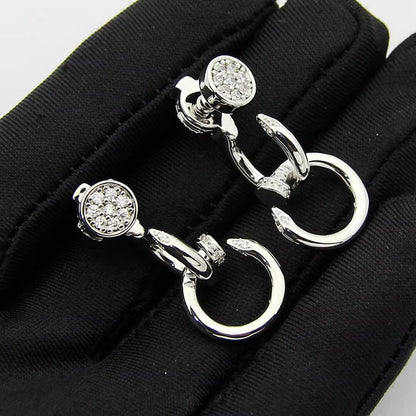 [Luxe Jewelry] JUSTE HALF DIAMOND DOUBLE EARRINGS