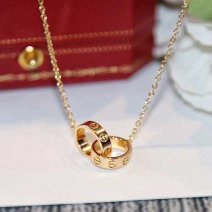 [Luxe Jewelry] LOVE DOUBLE RING NECKLACE