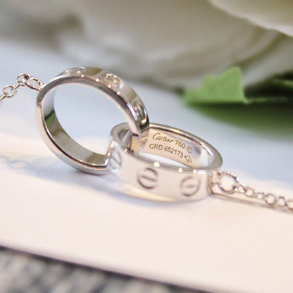 [Luxe Jewelry] LOVE DOUBLE RING NECKLACE