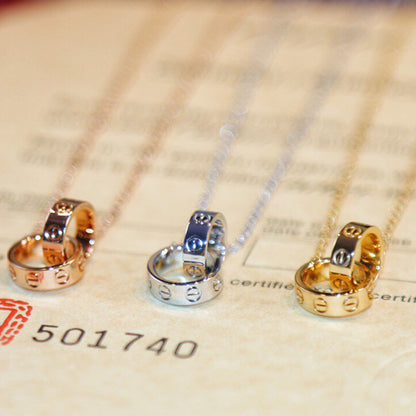 [Luxe Jewelry] LOVE DOUBLE RING NECKLACE