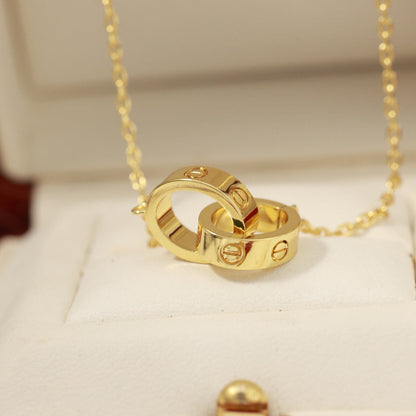[Luxe Jewelry] LOVE DOUBLE RING NECKLACE