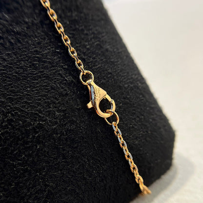 [Luxe Jewelry] LOVE DOUBLE RING HALF DIAMOND NECKLACE