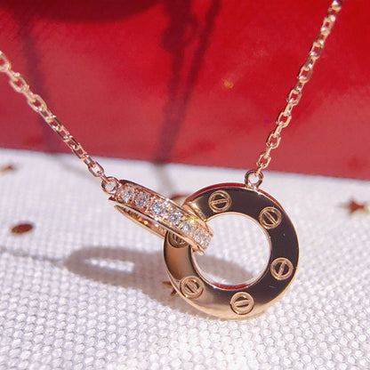 [Luxe Jewelry] LOVE  FULL DIAMOND PENDANT NECKLACE