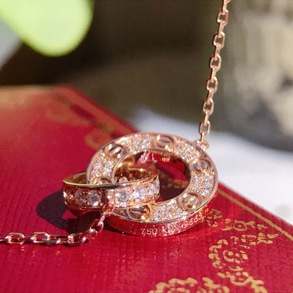 [Luxe Jewelry] LOVE  FULL DIAMOND PENDANT NECKLACE