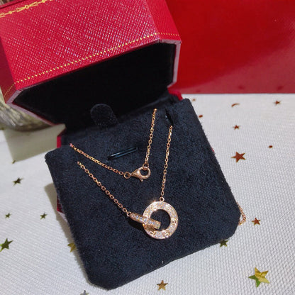 [Luxe Jewelry] LOVE  FULL DIAMOND PENDANT NECKLACE