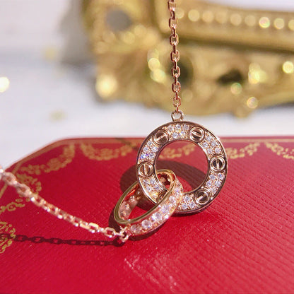 [Luxe Jewelry] LOVE  FULL DIAMOND PENDANT NECKLACE