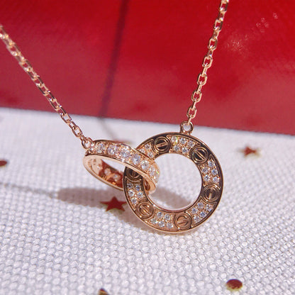 [Luxe Jewelry] LOVE  FULL DIAMOND PENDANT NECKLACE