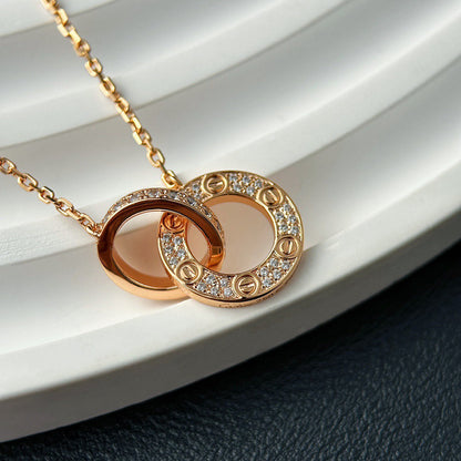 [Luxe Jewelry] LOVE  FULL DIAMOND PENDANT NECKLACE
