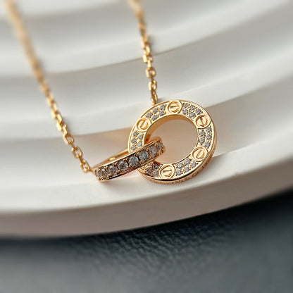 [Luxe Jewelry] LOVE  FULL DIAMOND PENDANT NECKLACE