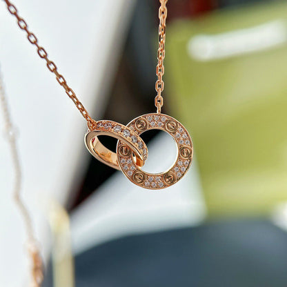 [Luxe Jewelry] LOVE  FULL DIAMOND PENDANT NECKLACE