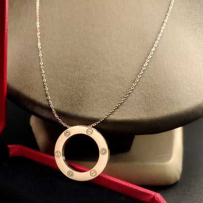 [Luxe Jewelry] LOVE NECKLACE 16MM 3 DIAMONDS