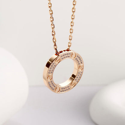 [Luxe Jewelry] LOVE NECKLACE 16MM  FULL DIAMOND