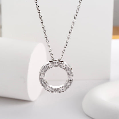 [Luxe Jewelry] LOVE NECKLACE 16MM  FULL DIAMOND
