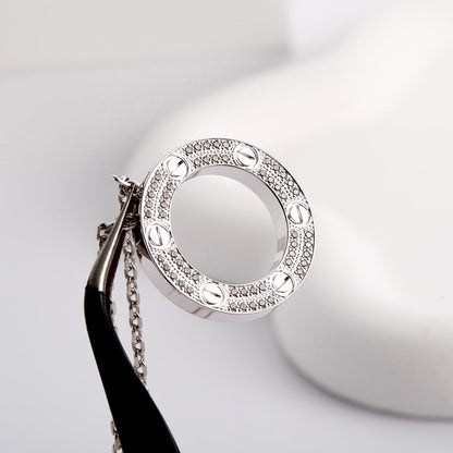 [Luxe Jewelry] LOVE NECKLACE 16MM  FULL DIAMOND