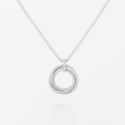 [Luxe Jewelry] TRINITY LARGE FULL DIAMOND  NECKLACE