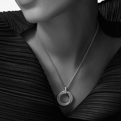 [Luxe Jewelry] TRINITY LARGE FULL DIAMOND  NECKLACE