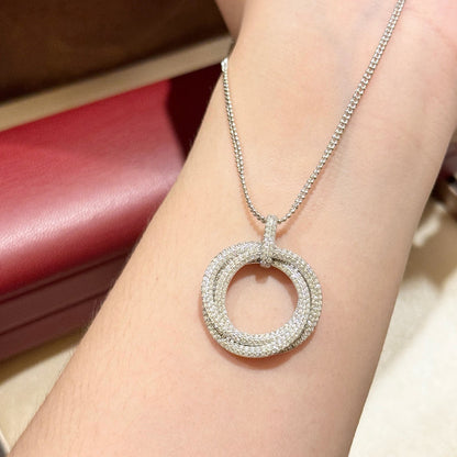[Luxe Jewelry] TRINITY LARGE FULL DIAMOND  NECKLACE