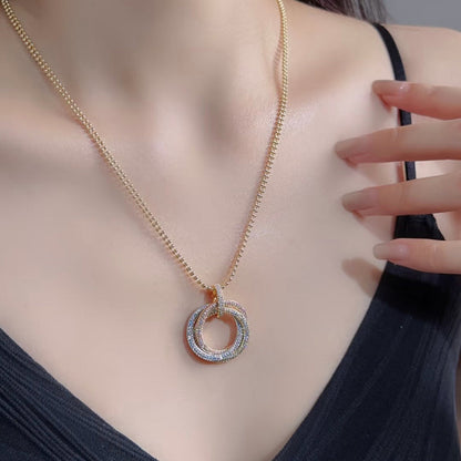 [Luxe Jewelry] TRINITY LARGE FULL DIAMOND  NECKLACE
