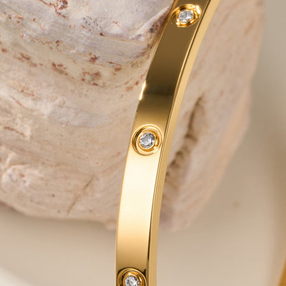[Luxe Jewelery] JUSTE Diamond & LOVE Diamond Bracelet Stack Set