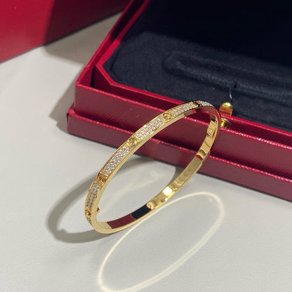 [Luxe Jewelery] JUSTE Diamond & LOVE Diamond-Paved Bracelet Stack Set
