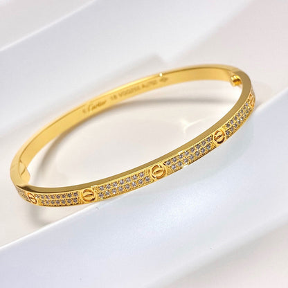 [Luxe Jewelery] JUSTE Diamond & LOVE Diamond Bracelet Stack Set