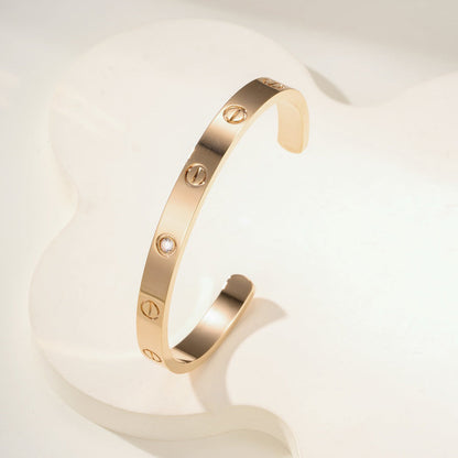[Luxe Jewelry] LOVE BRACELET 6.1MM 1 DIAMOND OPEN CUFF