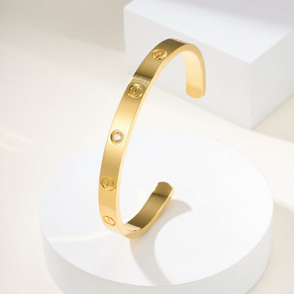 [Luxe Jewelry] LOVE BRACELET 6.1MM 1 DIAMOND OPEN CUFF