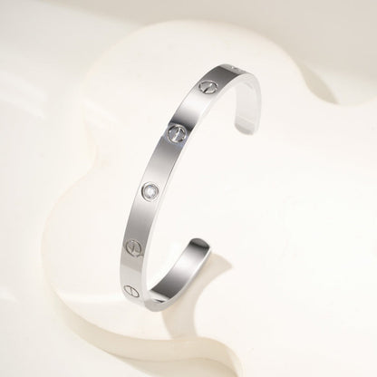 [Luxe Jewelry] LOVE BRACELET 6.1MM 1 DIAMOND OPEN CUFF